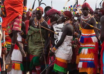 Marcy Mendelson, The Samburu Story | Rising high, Samburu moran (warriors) jump as part of the dance, and to show off their skills.