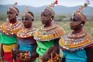 Marcy Mendelson, The Samburu Story | Young Samburu women in their finest decorations at the Lmuget dance show why many refer to the Samburu as 'The Butterfly People'.