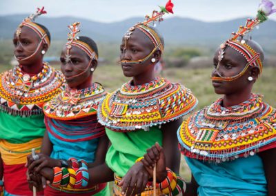Marcy Mendelson, The Samburu Story | Young Samburu women in their finest decorations at the Lmuget dance show why many refer to the Samburu as 'The Butterfly People'.